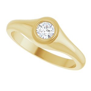 10K Yellow Gold 4.4 mm Round Bezel-Set Ring Mounting – image 8