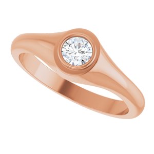 14K Rose Gold 4.4 mm Round Bezel-Set Ring Mounting – image 8