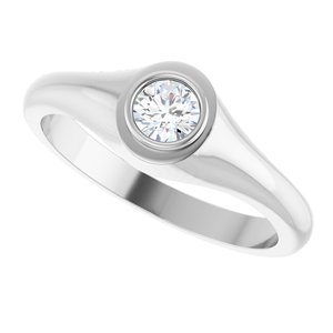 10K White Gold 4.4 mm Round Bezel-Set Ring Mounting – image 8