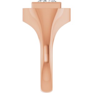 10K Rose Gold 7.5x7.5 mm Square Bezel-Set Ring Mounting – image 7
