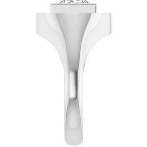 14K White Gold 7.5x7.5 mm Square Bezel-Set Ring Mounting – image 7