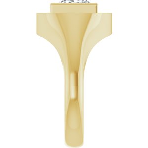 14K Yellow Gold 7.5x7.5 mm Square Bezel-Set Ring Mounting – image 7