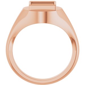 14K Rose Gold 7.5x7.5 mm Square Bezel-Set Ring Mounting – image 4