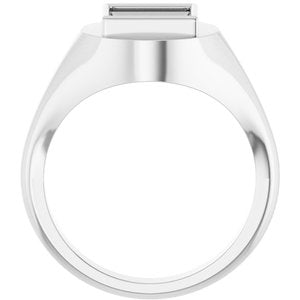 10K White Gold 7.5x7.5 mm Square Bezel-Set Ring Mounting – image 4