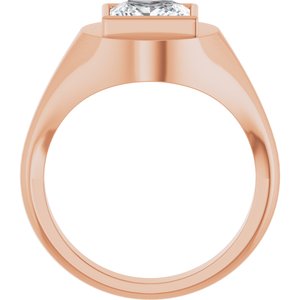 18K Rose Gold 7.5x7.5 mm Square Bezel-Set Ring Mounting – image 3