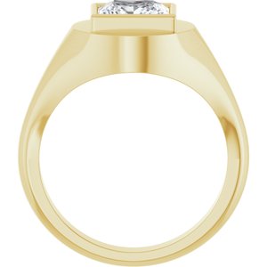 18K Yellow Gold 7.5x7.5 mm Square Bezel-Set Ring Mounting – image 3