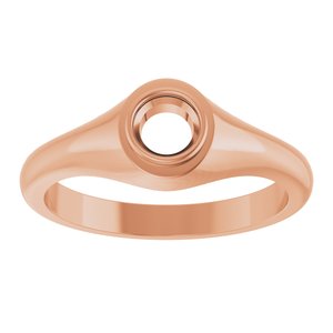 10K Rose Gold 4.8 mm Round Bezel-Set Ring Mounting – image 6