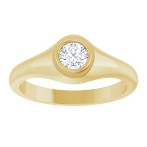 18K Yellow Gold 4.8 mm Round Bezel-Set Ring Mounting – image 5