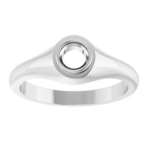 10K White Gold 4.8 mm Round Bezel-Set Ring Mounting – image 6
