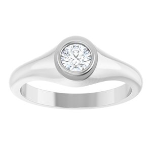 14K White Gold 4.8 mm Round Bezel-Set Ring Mounting – image 5