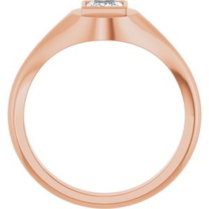 14K Rose Gold 4.5x4.5 mm Square Bezel-Set Ring Mounting – image 3