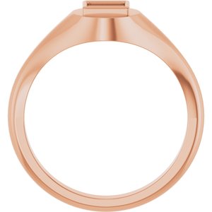 14K Rose Gold 4.5x4.5 mm Square Bezel-Set Ring Mounting – image 4
