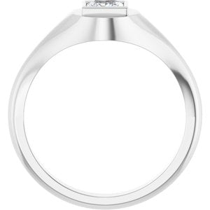 Platinum 4.5x4.5 mm Square Bezel-Set Ring Mounting – image 3