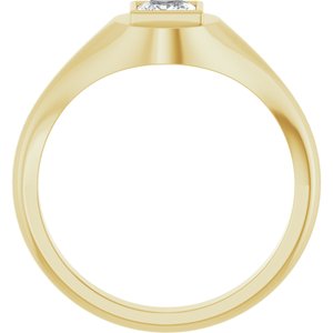 10K Yellow Gold 4.5x4.5 mm Square Bezel-Set Ring Mounting – image 3