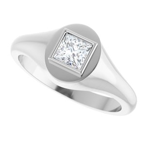 14K X1 White Gold 4.5x4.5 mm Square Bezel-Set Ring Mounting – image 8