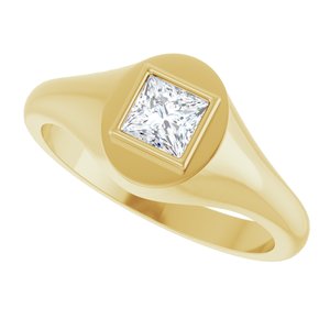 14K Yellow Gold 4.5x4.5 mm Square Bezel-Set Ring Mounting – image 8