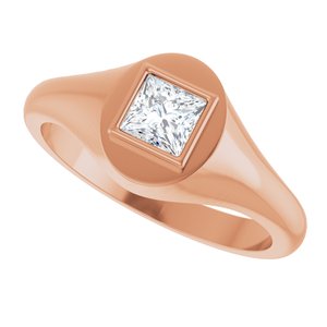 14K Rose Gold 4.5x4.5 mm Square Bezel-Set Ring Mounting – image 8