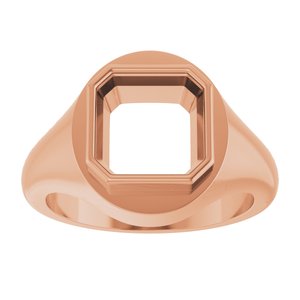 18K Rose Gold 9x9 mm Asscher Bezel-Set Ring Mounting – image 6