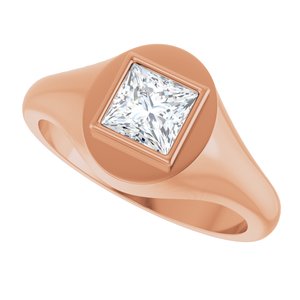 10K Rose Gold 5.5x5.5 mm Square Bezel-Set Ring Mounting – image 8