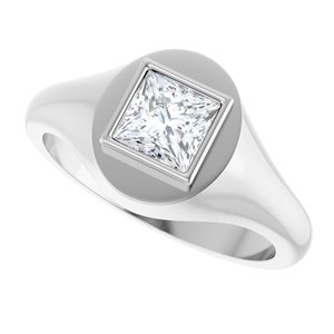 10K White Gold 5.5x5.5 mm Square Bezel-Set Ring Mounting – image 8