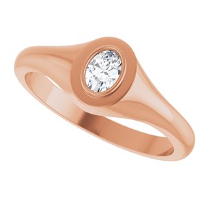 10K Rose Gold 5x3.5 mm Oval Bezel-Set Ring Mounting – image 8
