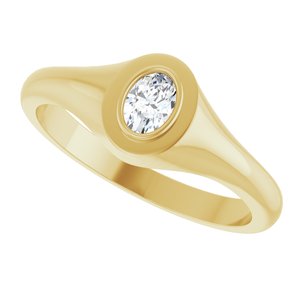 14K Yellow Gold 5x3.5 mm Oval Bezel-Set Ring Mounting – image 8