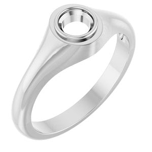 Continuum Sterling Silver 4.8 mm Round Bezel-Set Ring Mounting – image 2