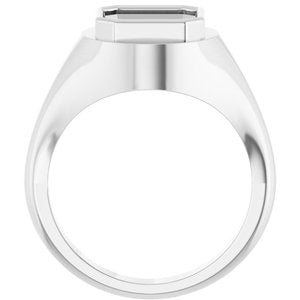 10K White Gold 9x9 mm Asscher Bezel-Set Ring Mounting – image 4