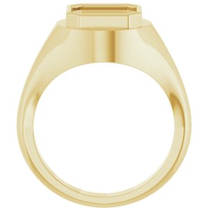 18K Yellow Gold 9x9 mm Asscher Bezel-Set Ring Mounting – image 4