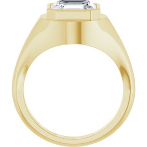 10K Yellow Gold 9x9 mm Asscher Bezel-Set Ring Mounting – image 3