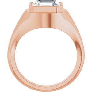 18K Rose Gold 9x9 mm Asscher Bezel-Set Ring Mounting – image 3