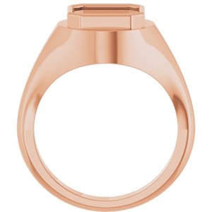 18K Rose Gold 9x9 mm Asscher Bezel-Set Ring Mounting – image 4
