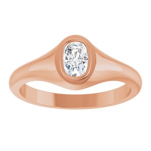 14K Rose Gold 6x4 mm Elongated Cushion Bezel-Set Ring Mounting – image 5