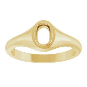 18K Yellow Gold 6x4 mm Elongated Cushion Bezel-Set Ring Mounting – image 6