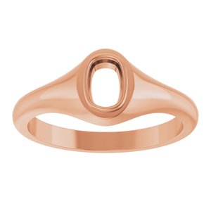 14K Rose Gold 6x4 mm Elongated Cushion Bezel-Set Ring Mounting – image 6