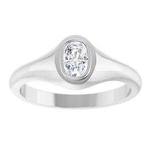Sterling Silver 6x4 mm Elongated Cushion Bezel-Set Ring Mounting – image 5