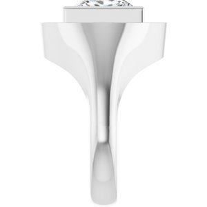 14K X1 White Gold 10x10 mm Square Bezel-Set Ring Mounting – image 7