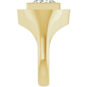 14K Yellow Gold 10x10 mm Square Bezel-Set Ring Mounting – image 7