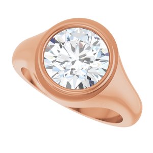 10K Rose Gold 10 mm Round Bezel-Set Ring Mounting – image 8