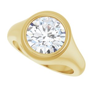 14K Yellow Gold 10 mm Round Bezel-Set Ring Mounting – image 8
