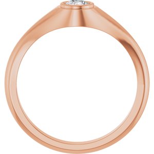 18K Rose Gold 4.4 mm Round Bezel-Set Ring Mounting – image 3