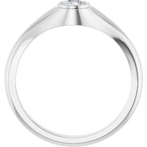 18K White Gold 4.4 mm Round Bezel-Set Ring Mounting – image 3