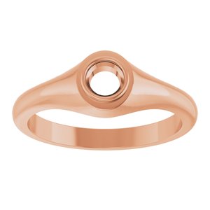 10K Rose Gold 4.4 mm Round Bezel-Set Ring Mounting – image 6