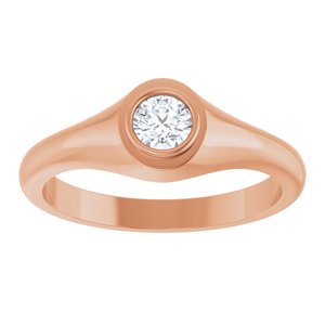 14K Rose Gold 4.4 mm Round Bezel-Set Ring Mounting – image 5