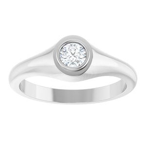 Sterling Silver 4.4 mm Round Bezel-Set Ring Mounting – image 5