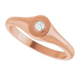 14K Rose Gold 2.75 mm Round Bezel-Set Ring Mounting – image 8