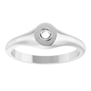 14K X1 White Gold 2.75 mm Round Bezel-Set Ring Mounting – image 6