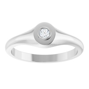 14K White Gold 2.75 mm Round Bezel-Set Ring Mounting – image 5