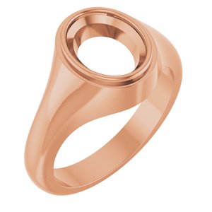 18K Rose Gold 10x8 mm Oval Bezel-Set Ring Mounting – image 2