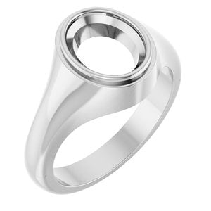 Continuum Sterling Silver 10x8 mm Oval Bezel-Set Ring Mounting – image 2